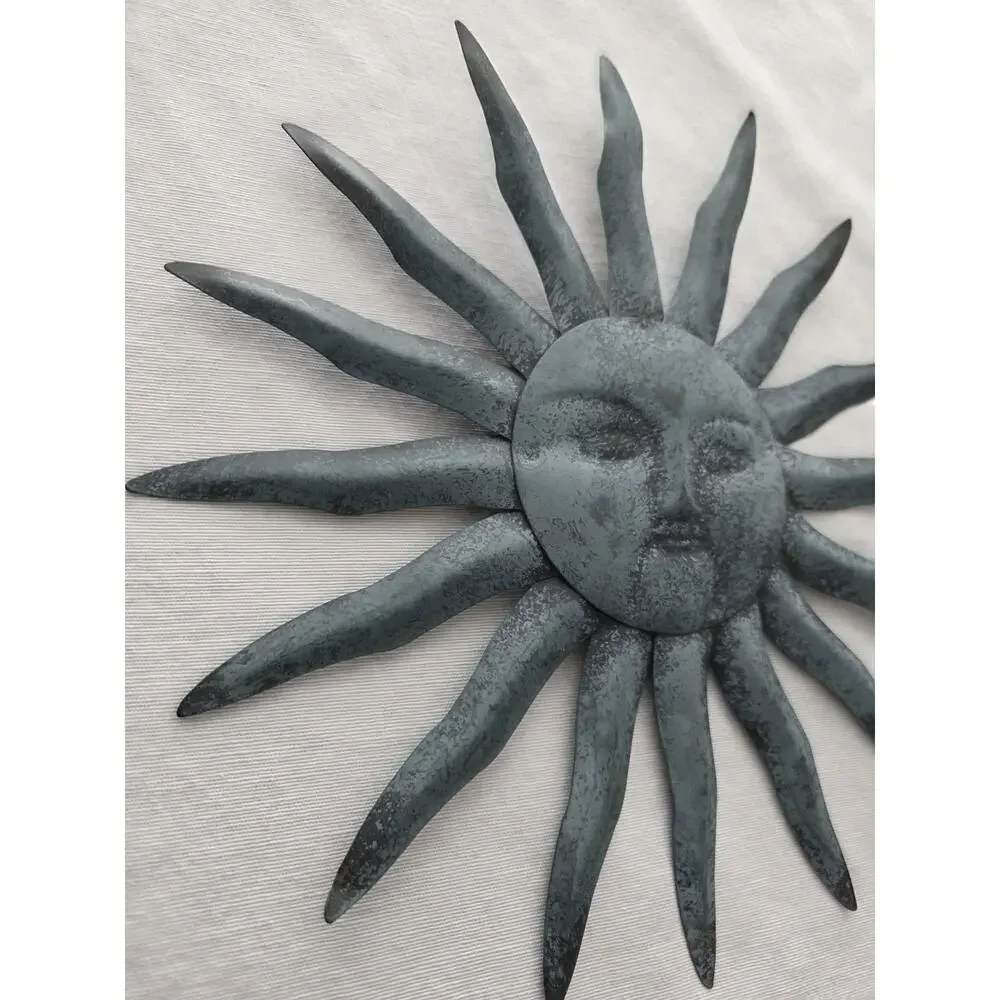 Rustic Metal Sun Wall Art Patina Celestial 90s Vintage - Picture 4 of 7